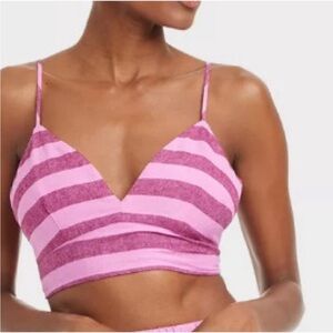 Pink and Purple Striped Crop Top